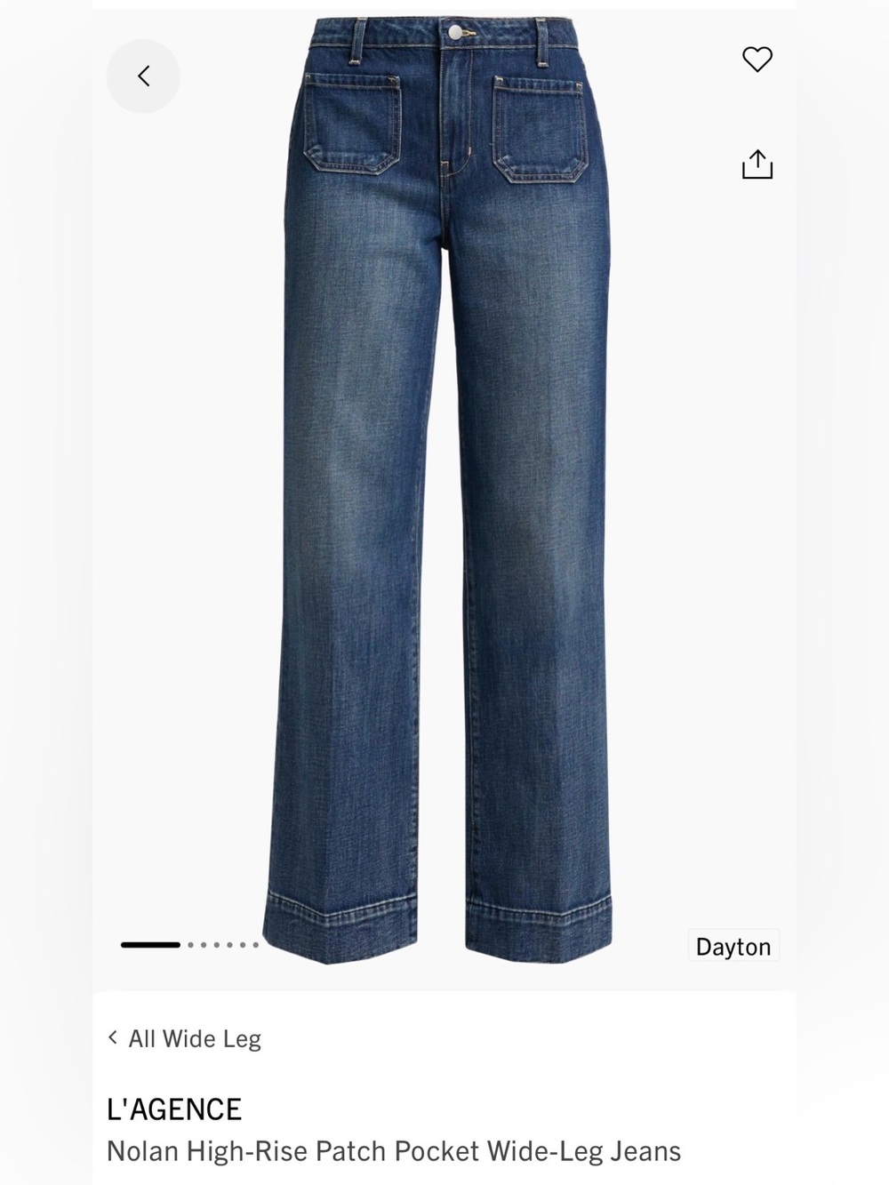 L'AGENCE Nolan High rise in Dayton Wide-Leg Jeans in Medium Blue